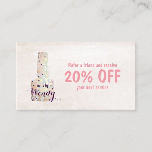 Gouden Cirkels Nagelsalon Manicurist Verwijzing (Voorkant)