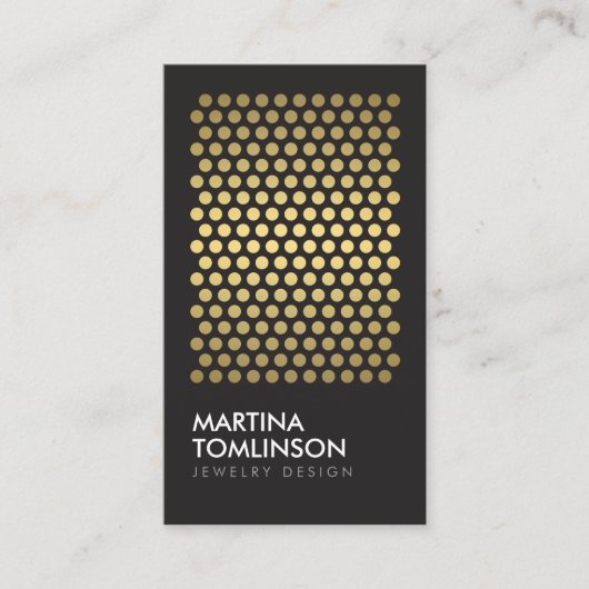 Gouden Cirkels op Black Designer Visitekaartje (Voorkant)