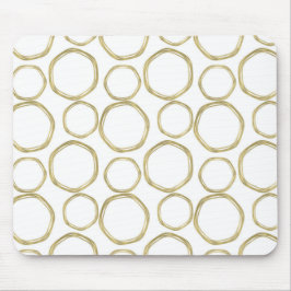 Gouden Cirkels Op Witte Moderne Muismat