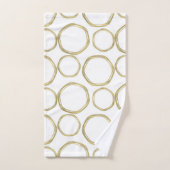 gouden cirkels op witte moderne plaat bad handdoek (Handdoek)