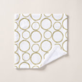 gouden cirkels op witte moderne plaat bad handdoek (Wasdoekje)