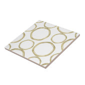 gouden cirkels op witte moderne plaat tegeltje (Zijkant)