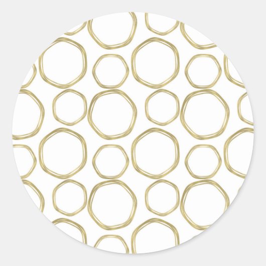 gouden cirkels op witte moderne rendie ronde sticker (Voorkant)