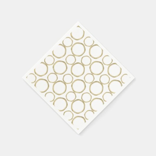 gouden cirkels op witte moderne rendie servet (Hoek)