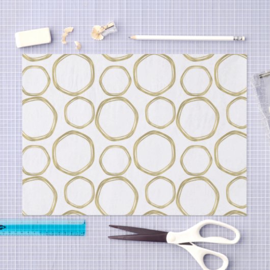 gouden cirkels op witte moderne rendie tissuepapier (Craft)