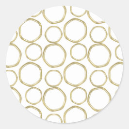 Gouden Cirkels Op Witte Moderne Trendy Ronde Sticker
