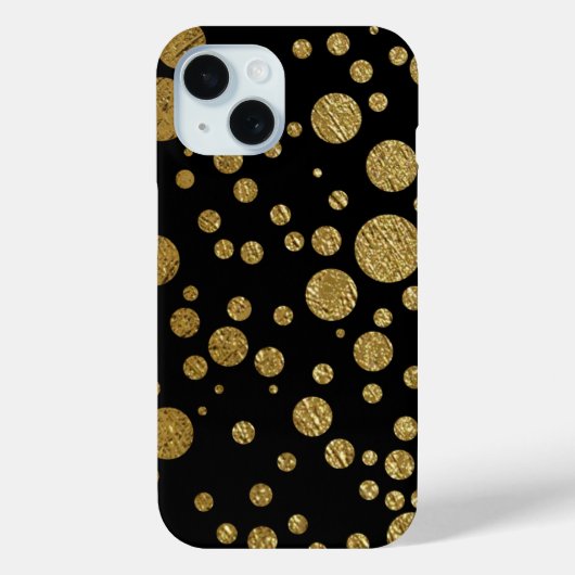 gouden cirkels op zwart Case-Mate iPhone case (Achterkant)