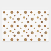 Gouden Cirkels Polka Dots Geometrisch Wit Inpakpapier Vel (Voorkant)