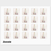 Gouden Cirkels Poolse fles Nail Salon Manicurist Vierkante Sticker (Vel)