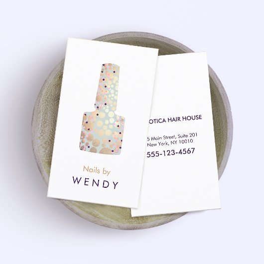 Gouden Cirkels Poolse fles Nail Salon Manicurist Visitekaartje