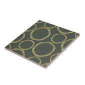 Gouden Cirkels & Rustiek Olijfgroen Chic Modern Tegeltje (Zijkant)