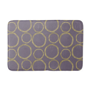 Gouden Cirkels & Rustieke Taupe Paarse Moderne Tre Badmat