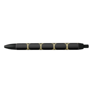 Gouden Cirkels & Zwarte Moderne Trendy Chic Glamou Inkt Pen