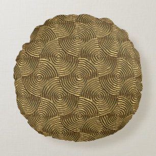 Gouden cirkeltextuur: Abstract naadloos. Rond Kussen