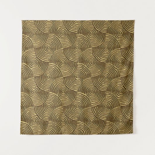 Gouden cirkeltextuur: Abstract naadloos. Wandkleed (Voorkant)