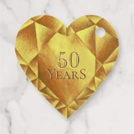 Gouden Citrien Waterverf Hart Trouwverjaardag Bedankjes Labels