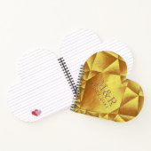 Gouden Citrien Waterverf Hart Trouwverjaardag Notitieboek (Binnen)
