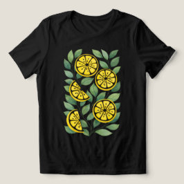 Gouden Citrus Dames Abstracte Citroen T‑Shirt Tri-Blend Shirt