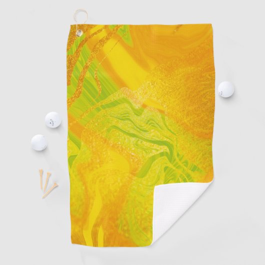 Gouden Citrus Marmer Golfhanddoek (Insitu)