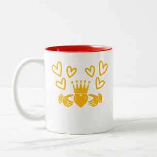 Gouden Claddagh Ring Koffiemok Tweekleurige Koffiemok