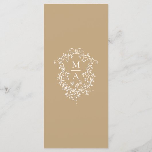 Gouden Classic Bloemen Border Wedding Menu (Achterkant)