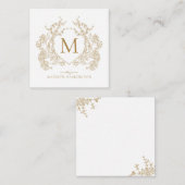 Gouden Classic  Bloemkam Monogram Notitiekaartje (Voorkant / Achterkant)