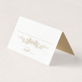 Gouden Classic Floral Wedding Place Card Kaart