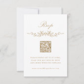 Gouden Classic Franse Bloemen Border Wedding RSVP Kaart (Voorkant)