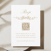 Gouden Classic Franse Bloemen Border Wedding RSVP Kaart