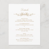 Gouden Classic Franse Bloemen Trouwdetails Informatiekaartje (Voorkant)