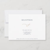 Gouden Classic Navy Blauw Wit Kalligrafie Receptie Kaart (Voorkant)