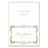 Gouden  Classic Script opvouwbare plaats kaart (Voorkant)