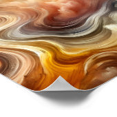 Gouden Cloud Flow Abstracte Surrealistische Energi Poster (Hoek)