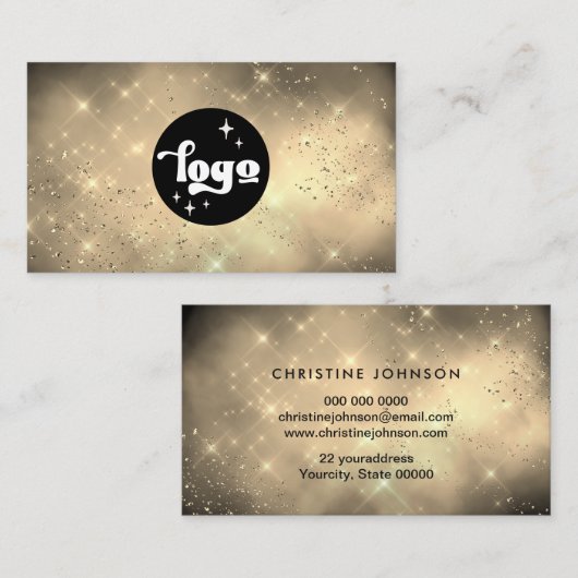 gouden cloud voegt uw logo toe visitekaartje (Voorkant / Achterkant)