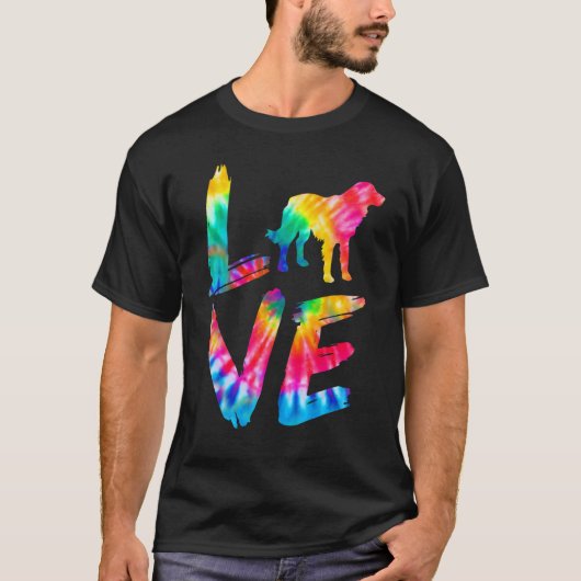Gouden Cocker Retriever Tie Dye Liefde Hond Moeder T-shirt (Voorkant)