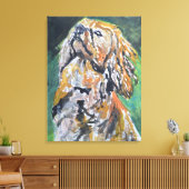 Gouden Cocker Spaniel Portret Canvas Afdruk (Insitu (Woonkamer))