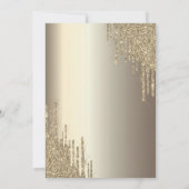 Gouden Cocktail Hart Glitter Druppelt Bachelorette Kaart (Achterkant)