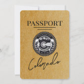 Gouden Colorado paspoort bruiloft Kaart (Achterkant)