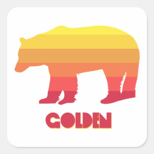 Gouden Colorado Regenboog Beer Vierkante Sticker