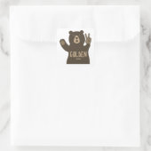 Gouden Colorado Vredesbeer Vierkante Sticker (Tas)