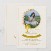 Gouden communiebloedwinebeker foto kaart (Voorkant / Achterkant)