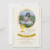 Gouden communiebloedwinebeker foto kaart (Voorkant)