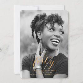 Gouden Confetti 40e veertigste verjaardag foto Kaart