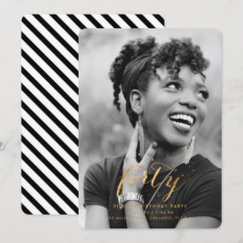 Gouden Confetti 40e veertigste verjaardag foto Kaart