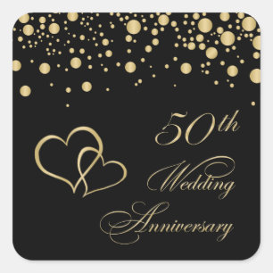 Gouden confetti 50e bruiloft Jubileum Sticker