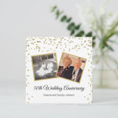 Gouden Confetti 50ste Huwelijksverjaardag Kaart (Staand voorkant)