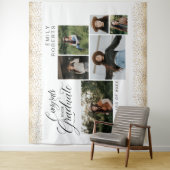 Gouden Confetti 6 Foto Collage Gefeliciteerd Met O Wandkleed (In situ)