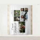 Gouden Confetti 6 Foto Collage Gefeliciteerd Met O Wandkleed (Voorkant)