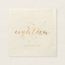 Gouden Confetti Achttien 18e Verjaardagsfeest Ecru