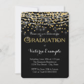 Gouden Confetti Afstudeer Uitnodiging (Achterkant)